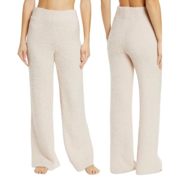 SKIMS Cozy Knit Lounge Pants Bouclé Fleece Cream Wide Leg in Ivory Women’s S/M - Picture 1 of 7